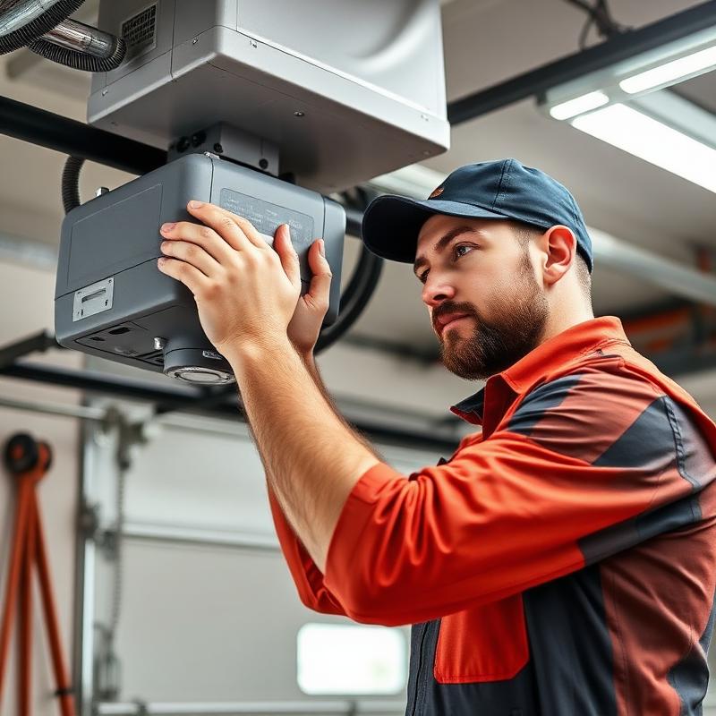 Siletz Garage Doors certified technician servicing a garage door opener